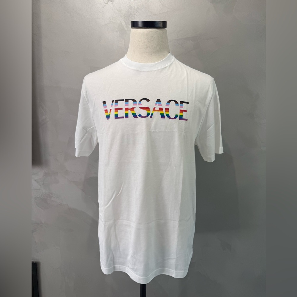 Versace Rainbow Logo White T-Shirt